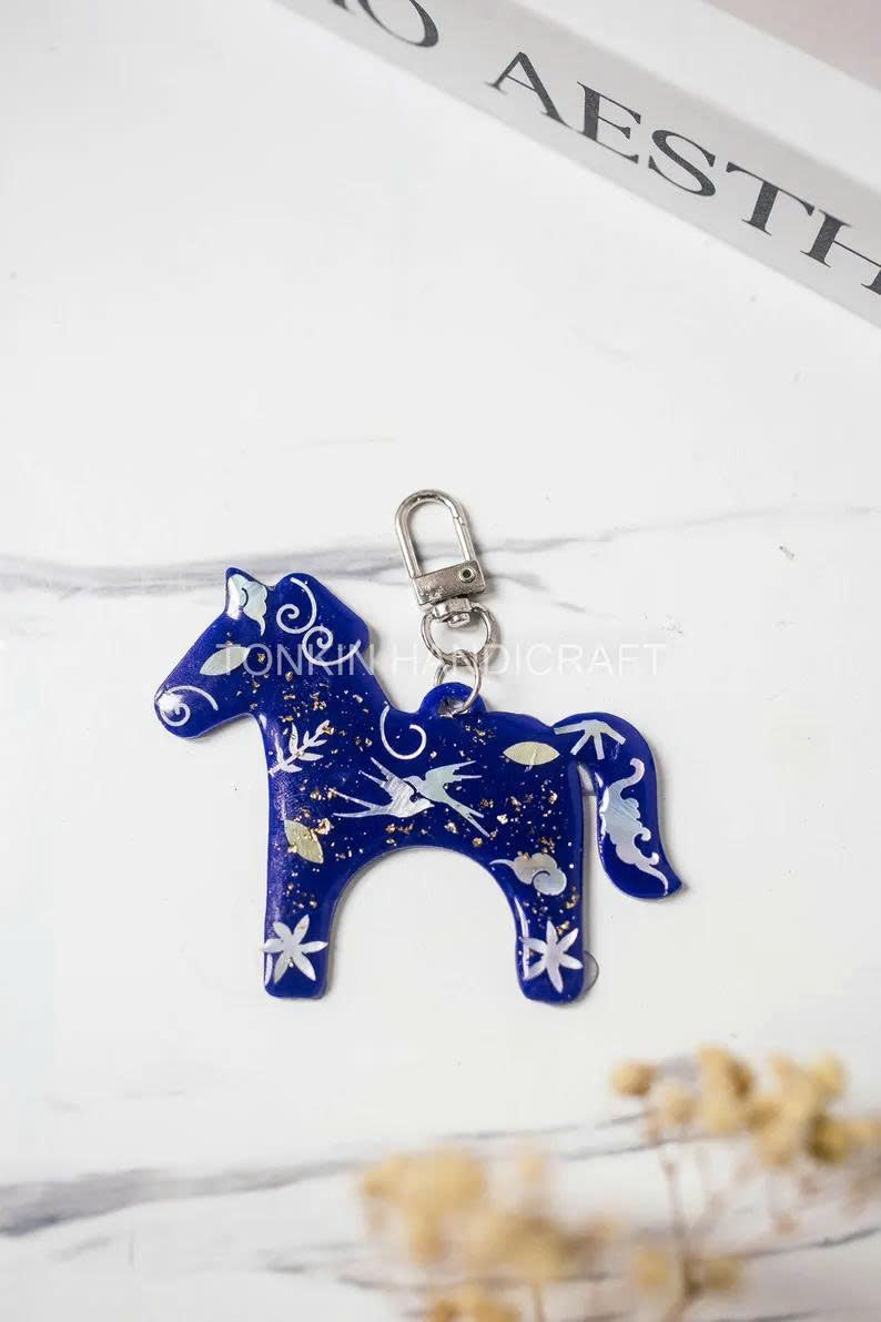 Personalized Hand-Inlaid Mother-of-Pearl Keychain 3 - TONKIN HANDICRAFT
