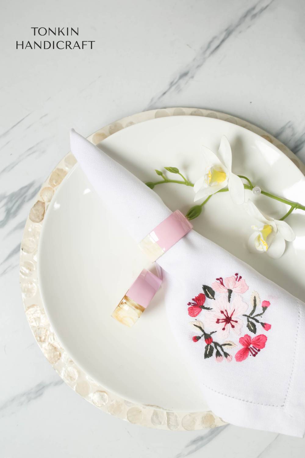 Plum Pink Lacquer Horn Napkin Ring