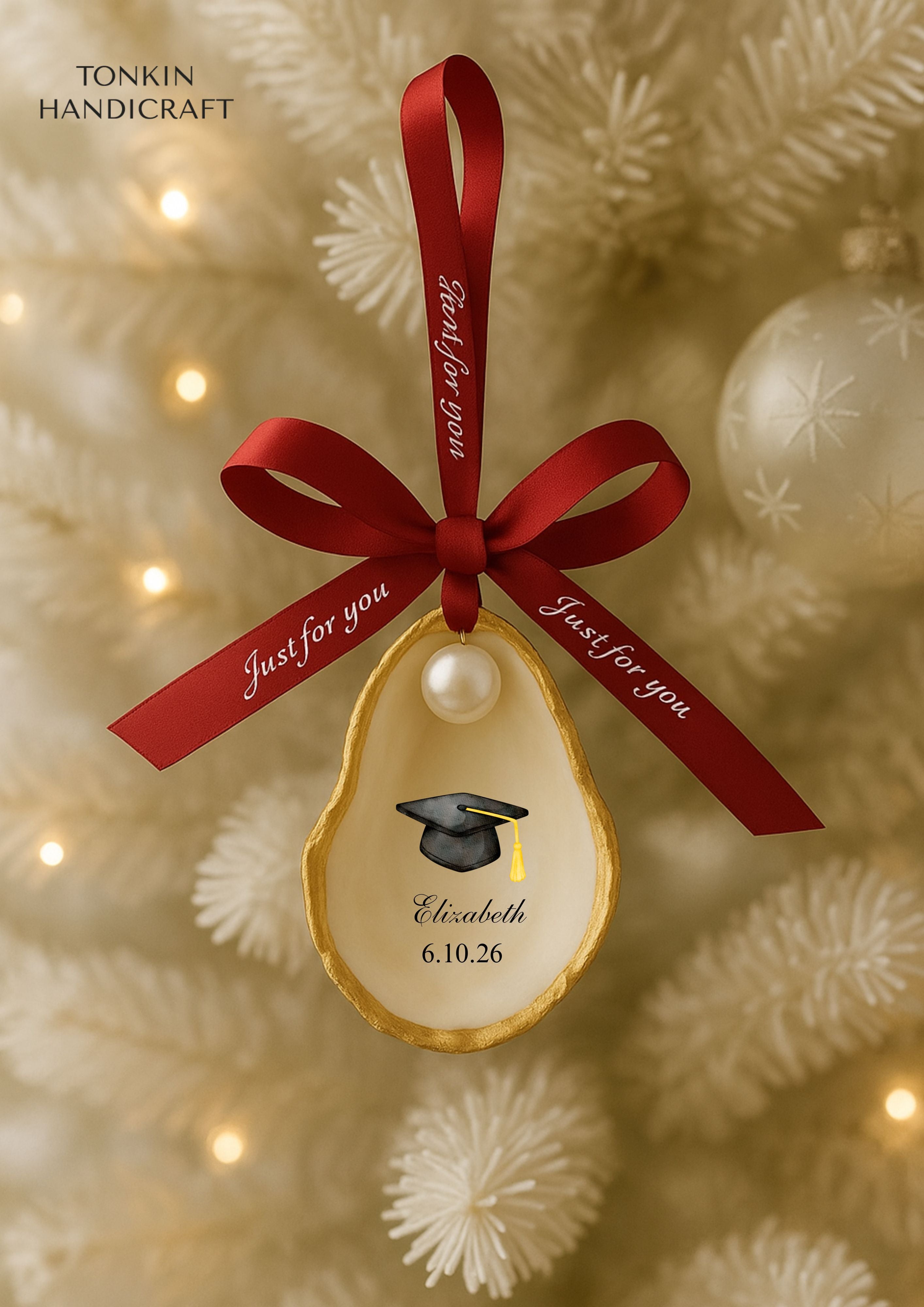 Personalized Graduation Oyster Ornament