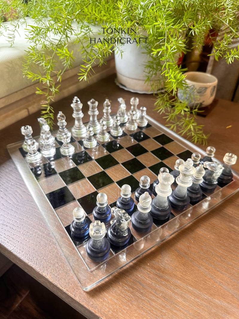 Navy Resin Chess Set