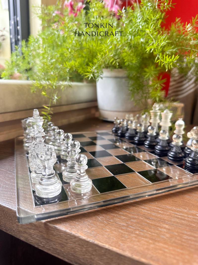 Navy Resin Chess Set