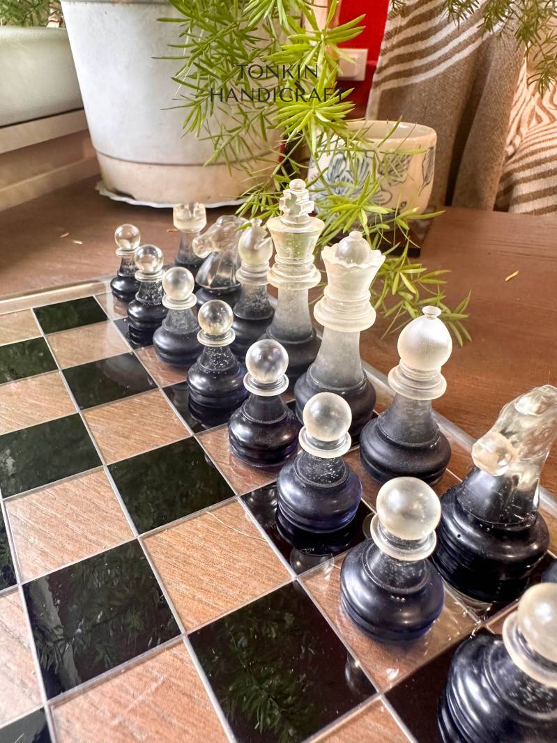 Navy Resin Chess Set