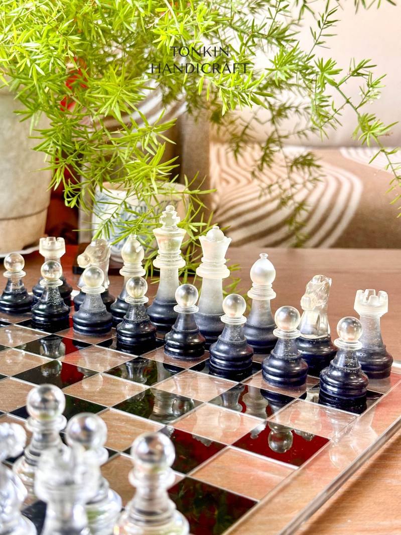 Navy Resin Chess Set