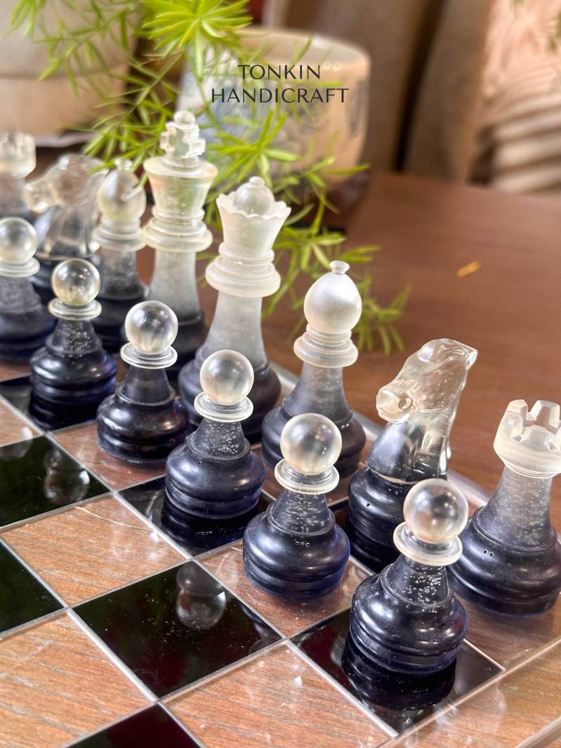 Navy Resin Chess Set