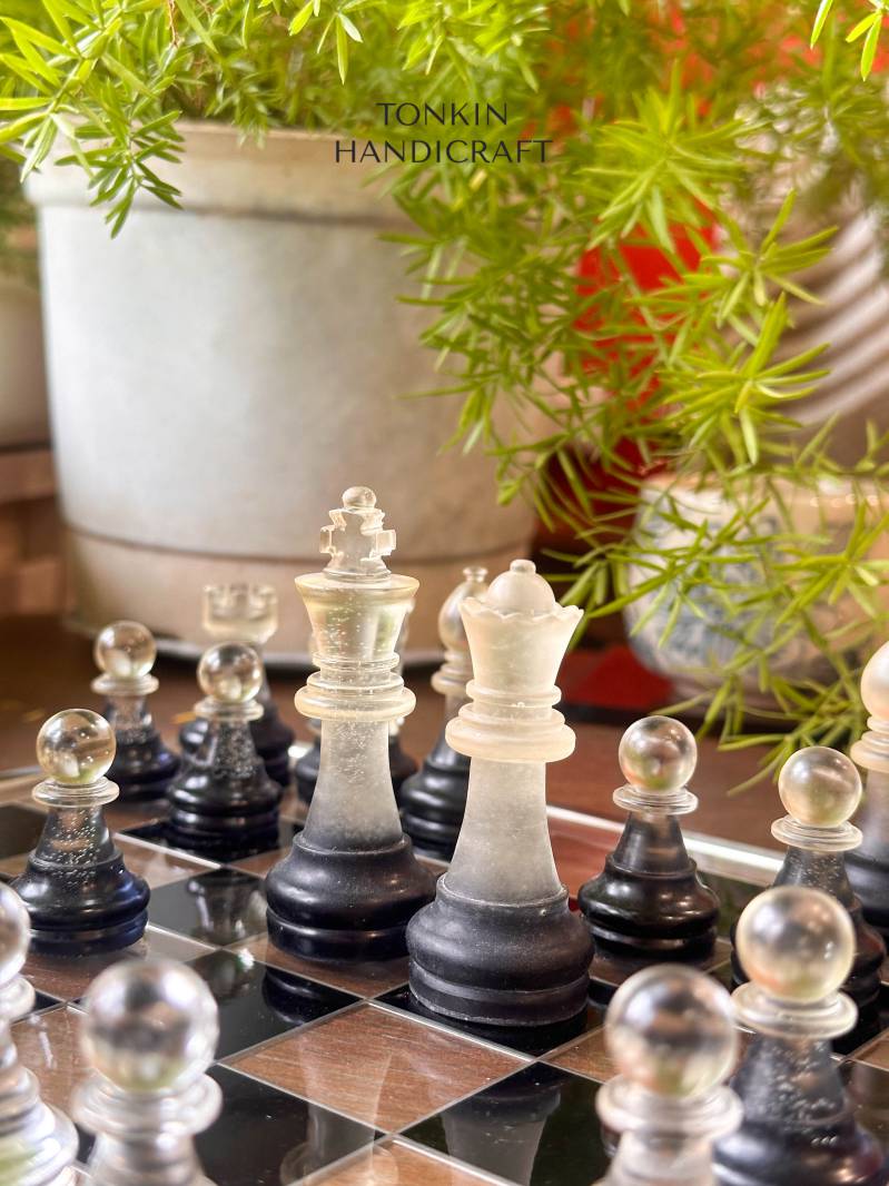 Navy Resin Chess Set