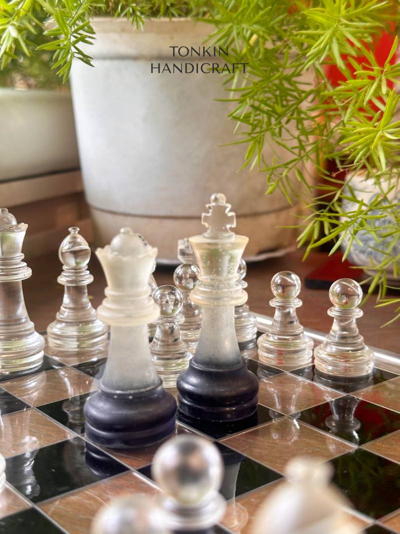 Navy Resin Chess Set