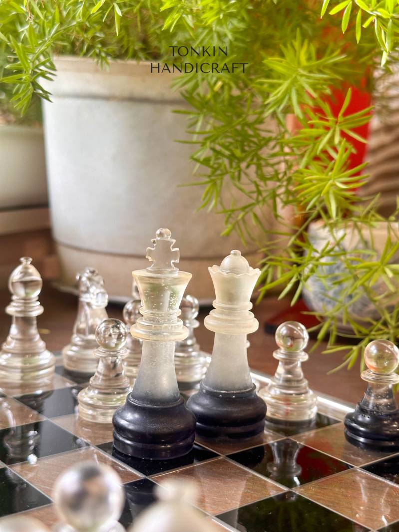 Navy Resin Chess Set