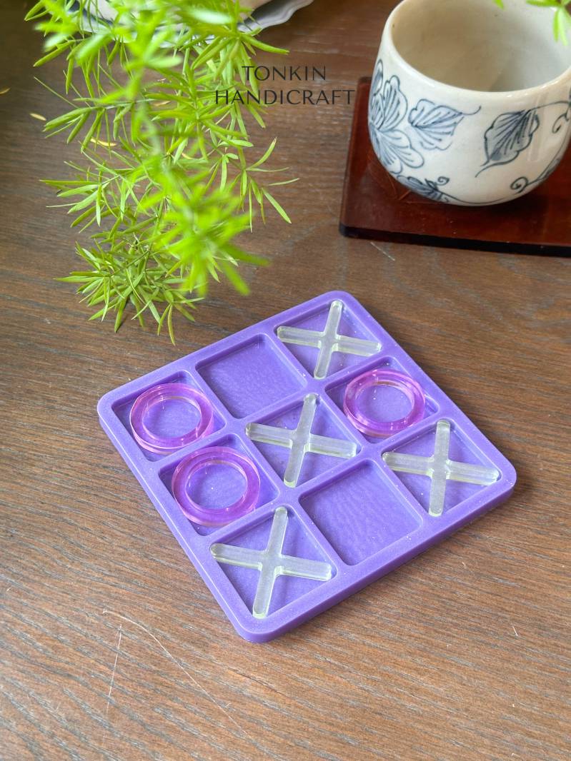 Resin Pup Board Tic Tac Toe Game