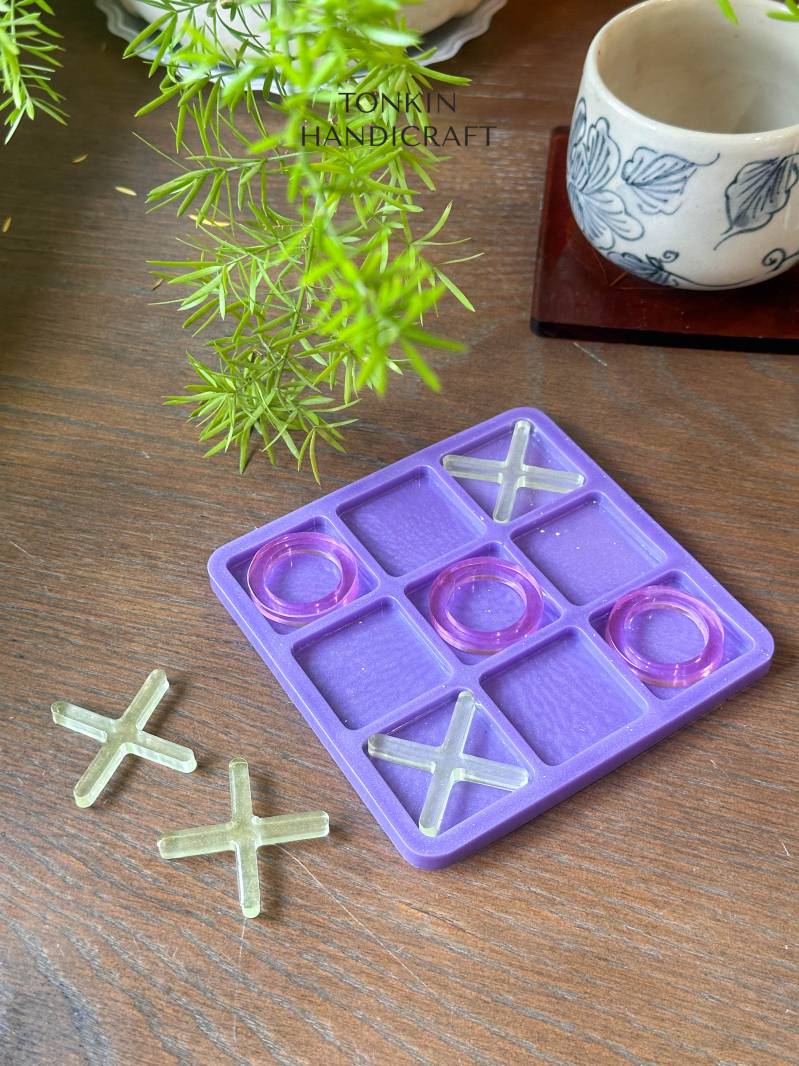 Resin Pup Board Tic Tac Toe Game