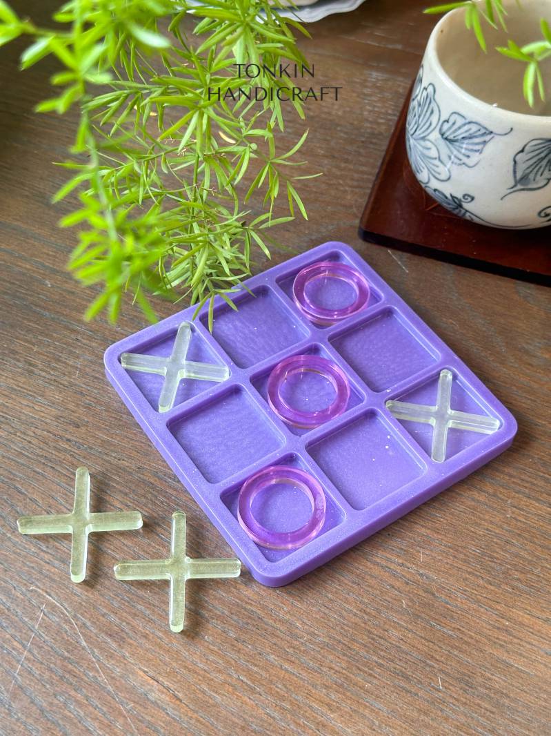 Resin Pup Board Tic Tac Toe Game