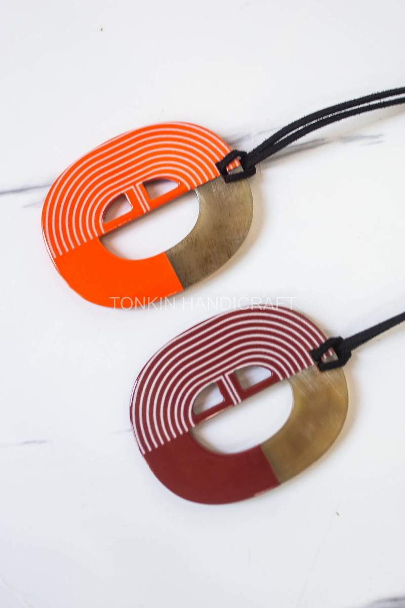 Buffalo Horn Necklace Suede Leather String