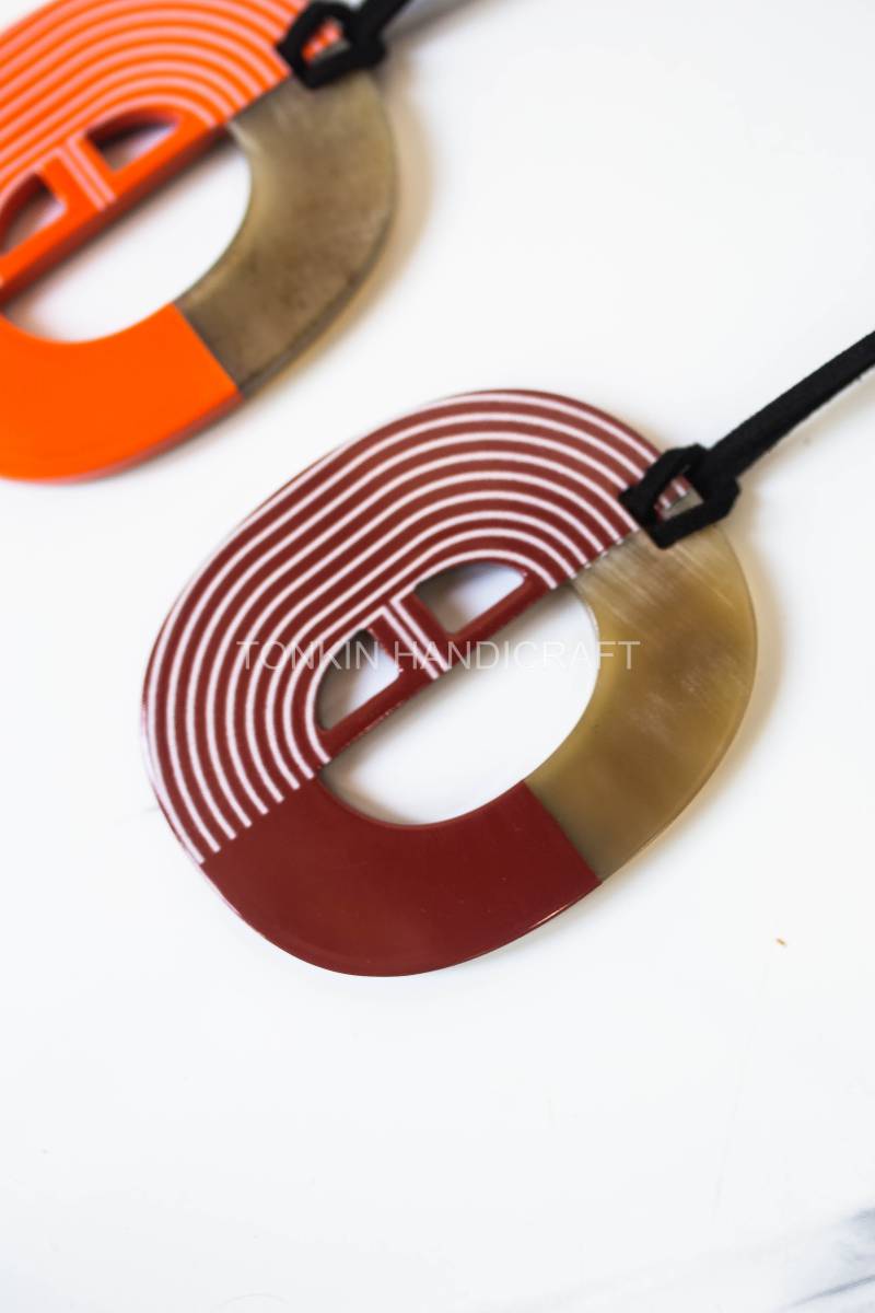 Buffalo Horn Necklace Suede Leather String