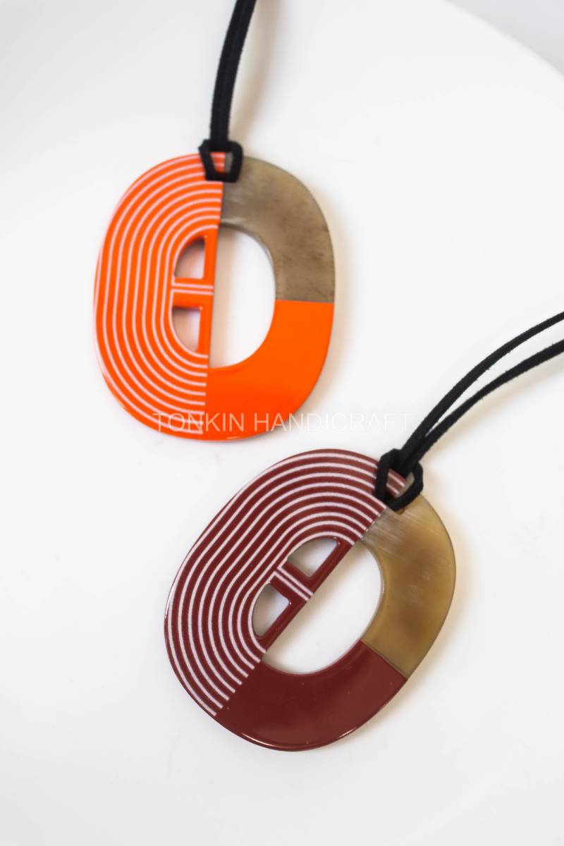 Buffalo Horn Necklace Suede Leather String