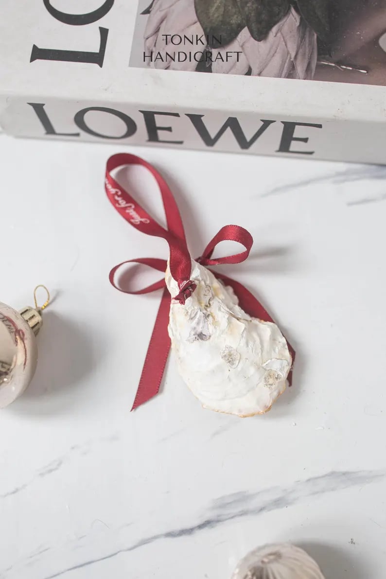 Personalized Christmas Oyster Ornament