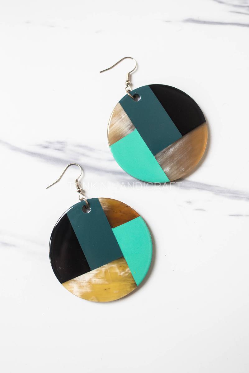 Tron Buffalo Horn Earrings