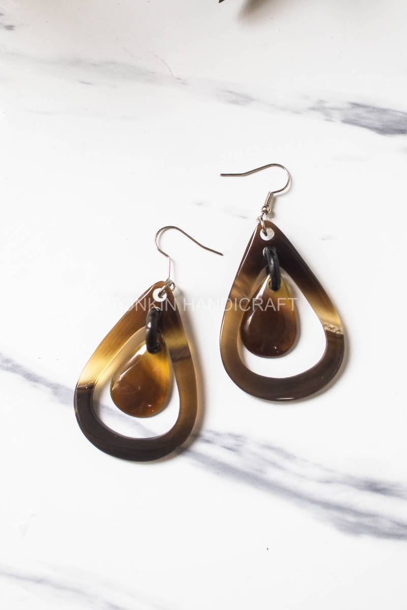 Tead Buffalo Horn Earrings