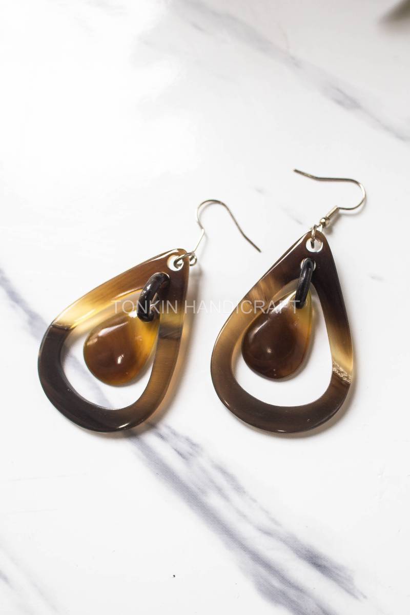 Tead Buffalo Horn Earrings