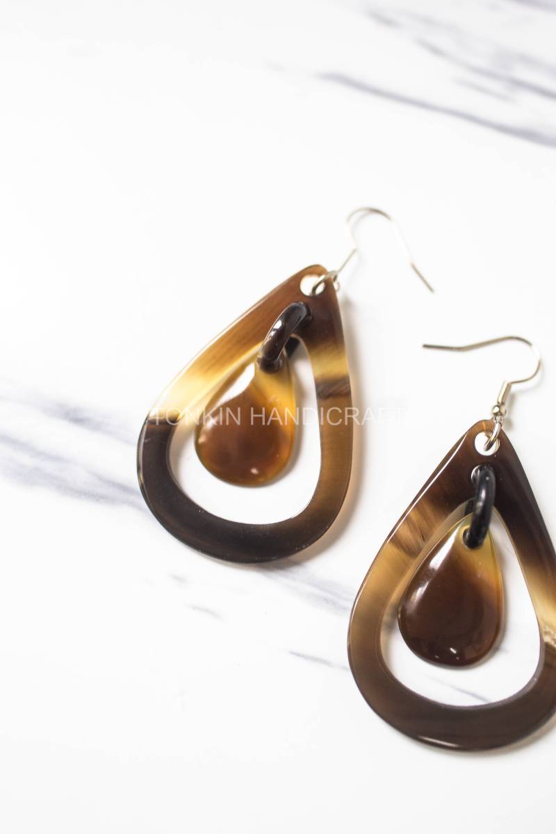 Tead Buffalo Horn Earrings