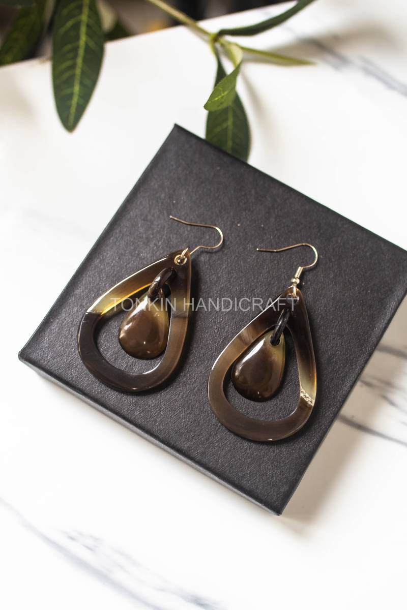 Tead Buffalo Horn Earrings