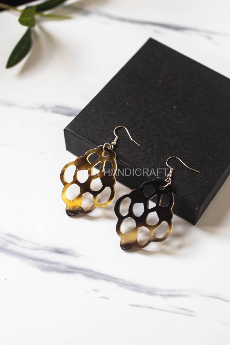 Bee Buffalo Horn Earrings