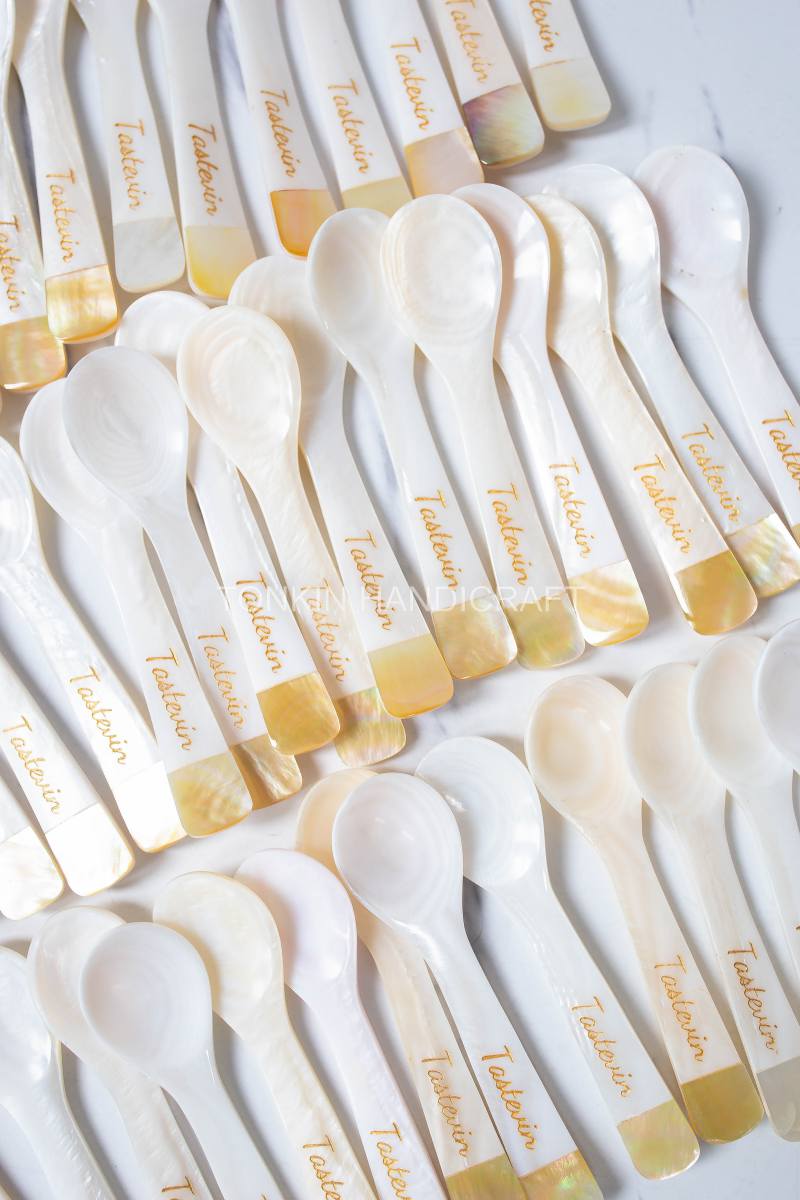 Wholesale Personalized Mother of Pearl Caviar Spoon Favor wedding spoon