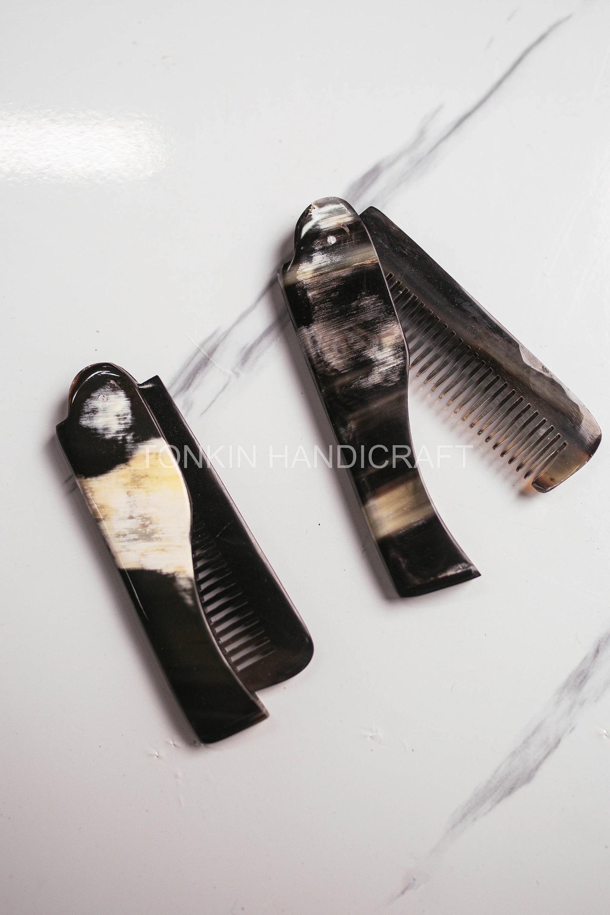 Personalized Folding Horn Comb,Natural Buffalo Horn Comb, Gift