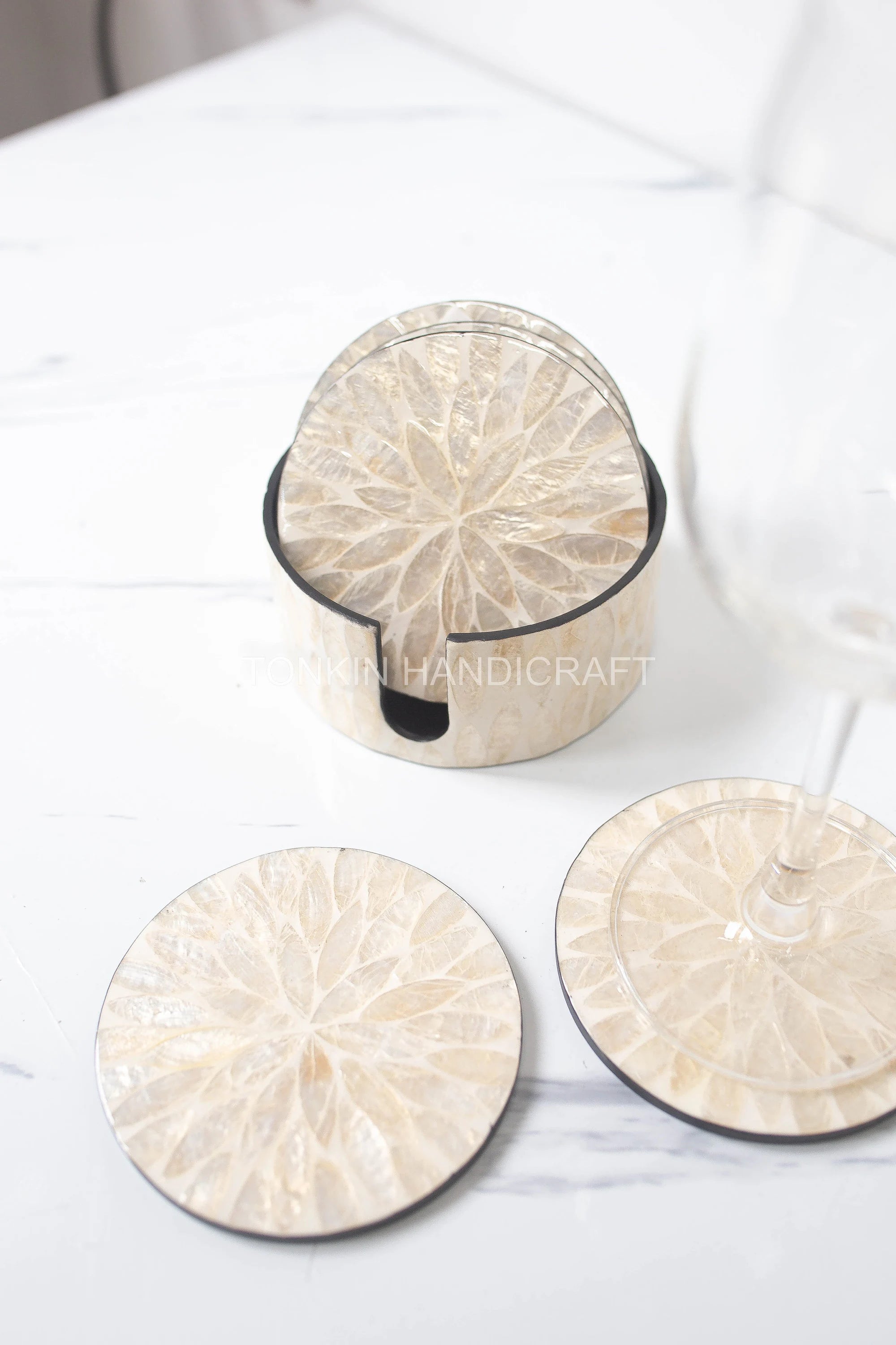 PERSONALIZED Mother of Pearl Coasters 1