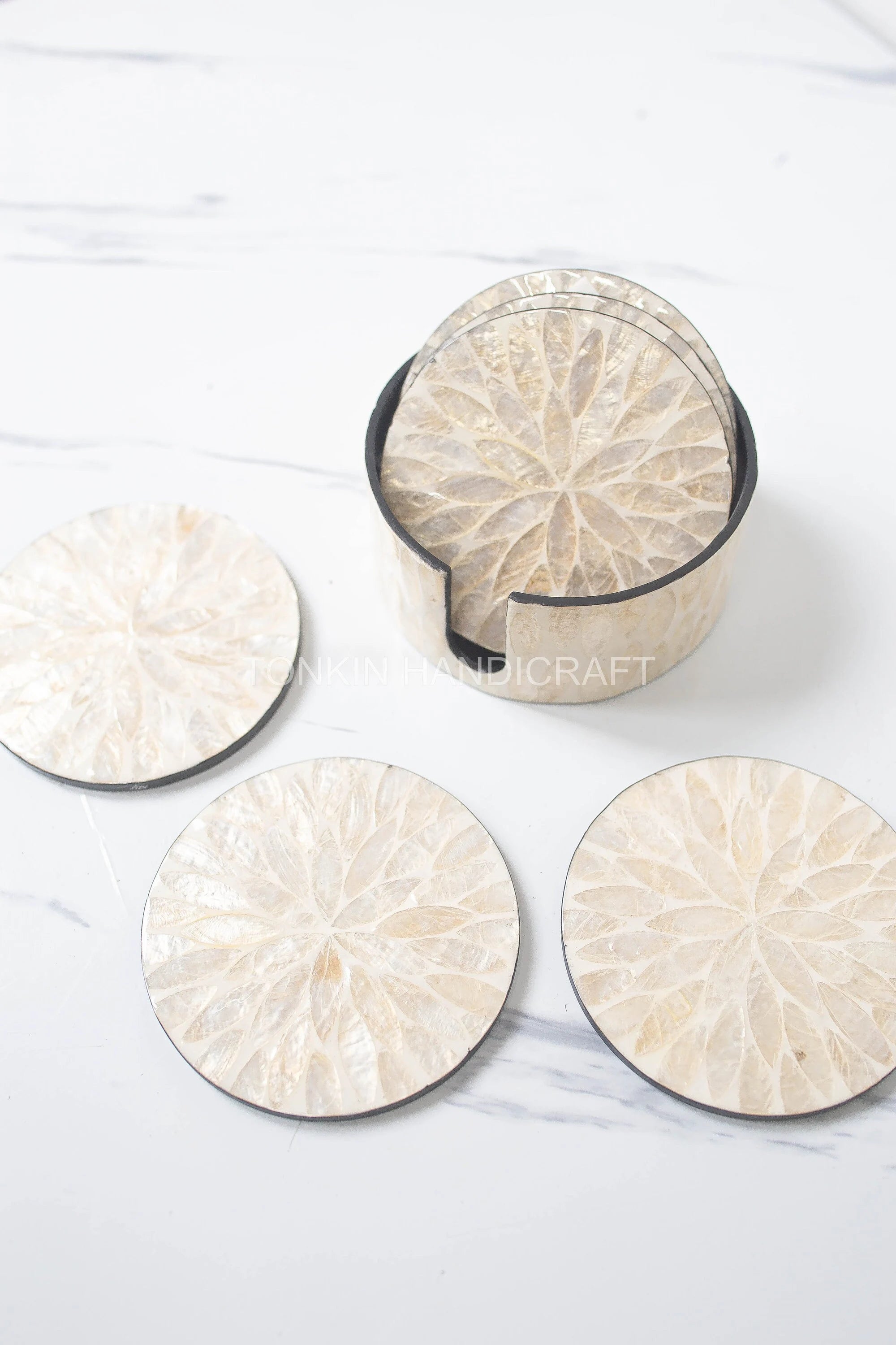 PERSONALIZED Mother of Pearl Coasters 1