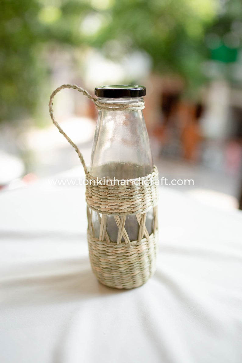 Juice Wrap Glass Bottle - TONKIN HANDICRAFT