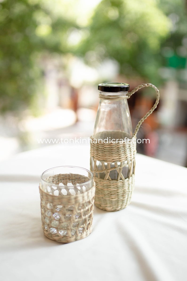 Juice Wrap Glass Bottle - TONKIN HANDICRAFT