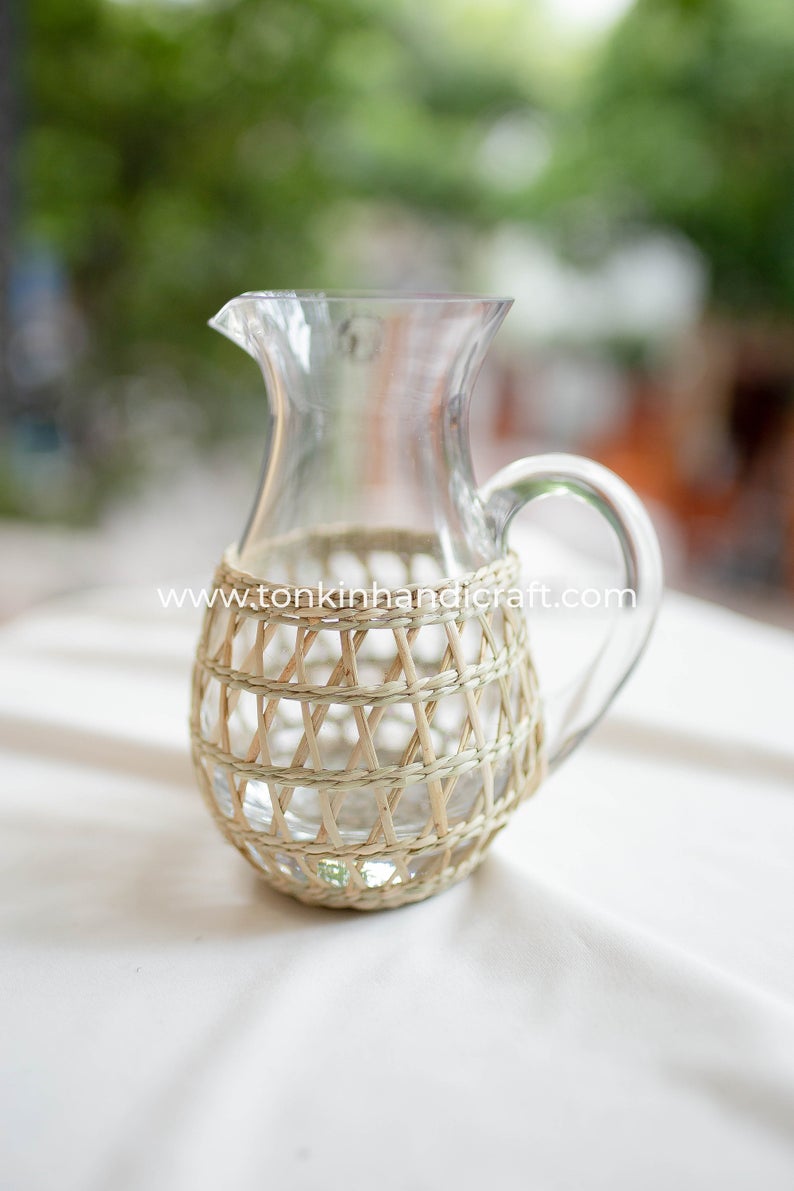 Hand Blow Glass Pitcher - TONKIN HANDICRAFT