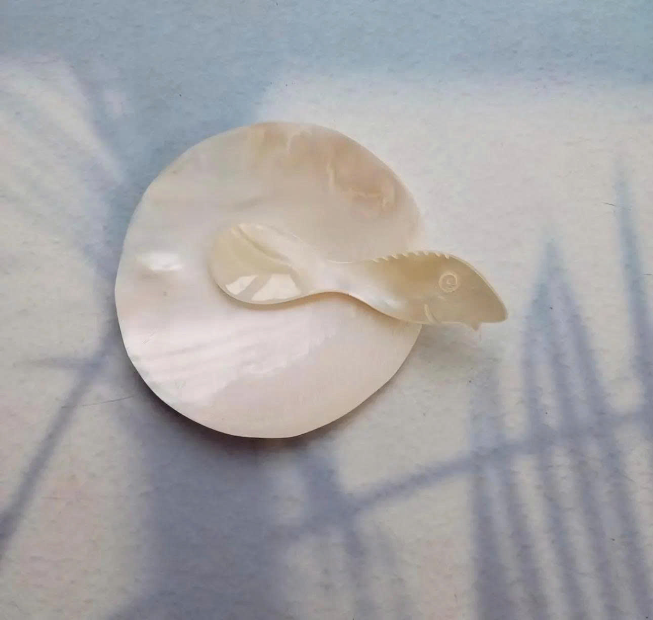 Mother of Pearl Seashell Dish for Caviar Serving