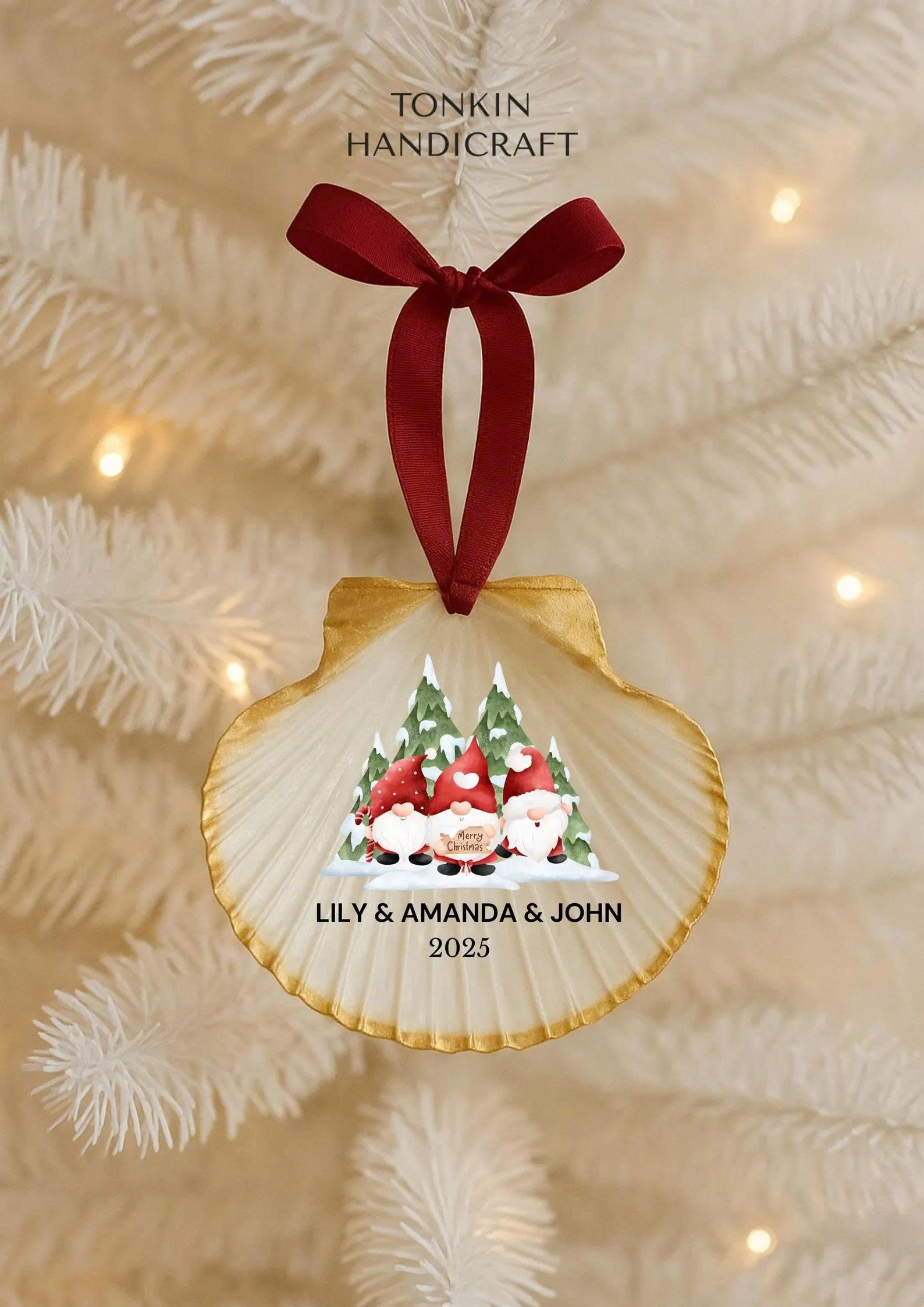 Personalized Engagement Shell Ornament 13