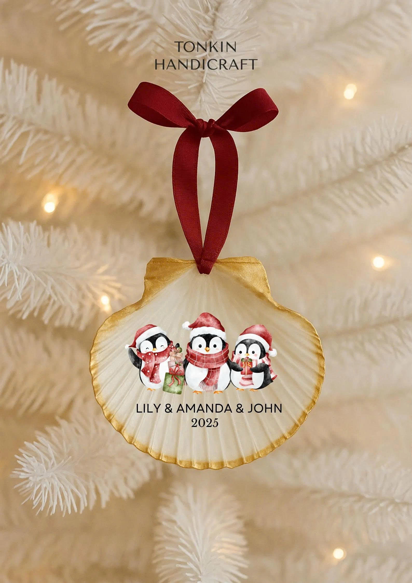 Personalized Engagement Shell Ornament 13