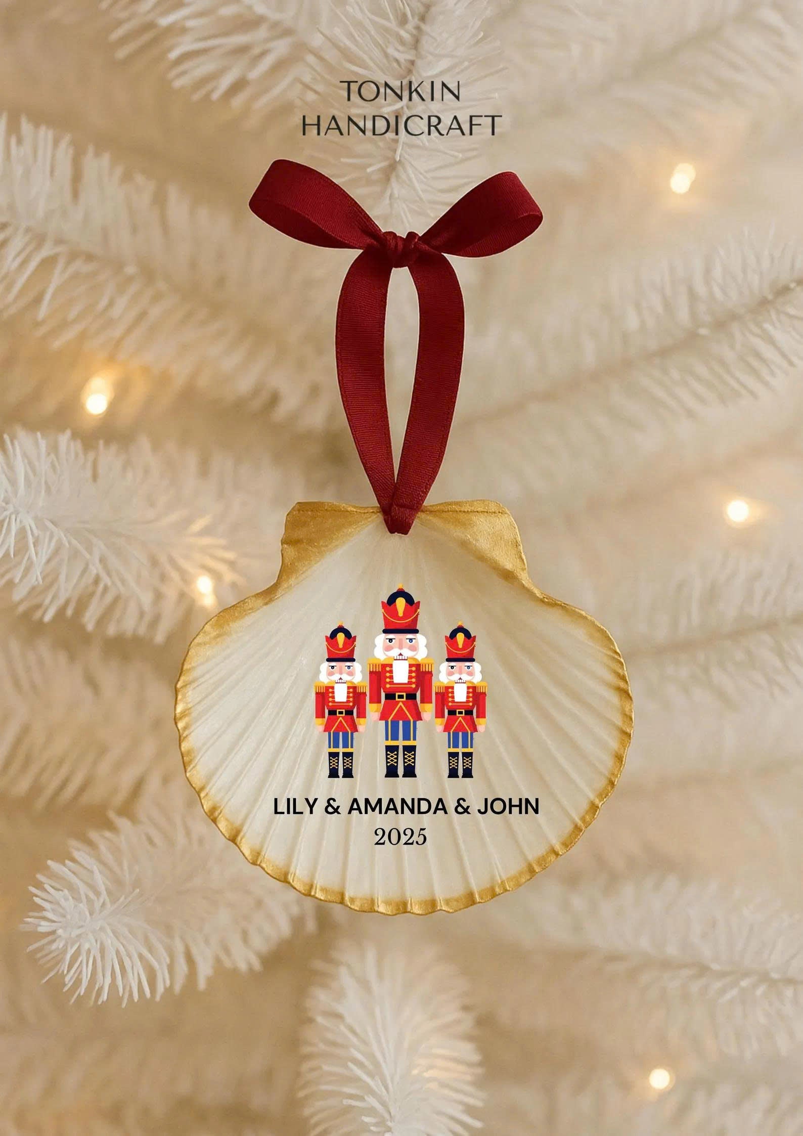 Personalized Engagement Shell Ornament 13