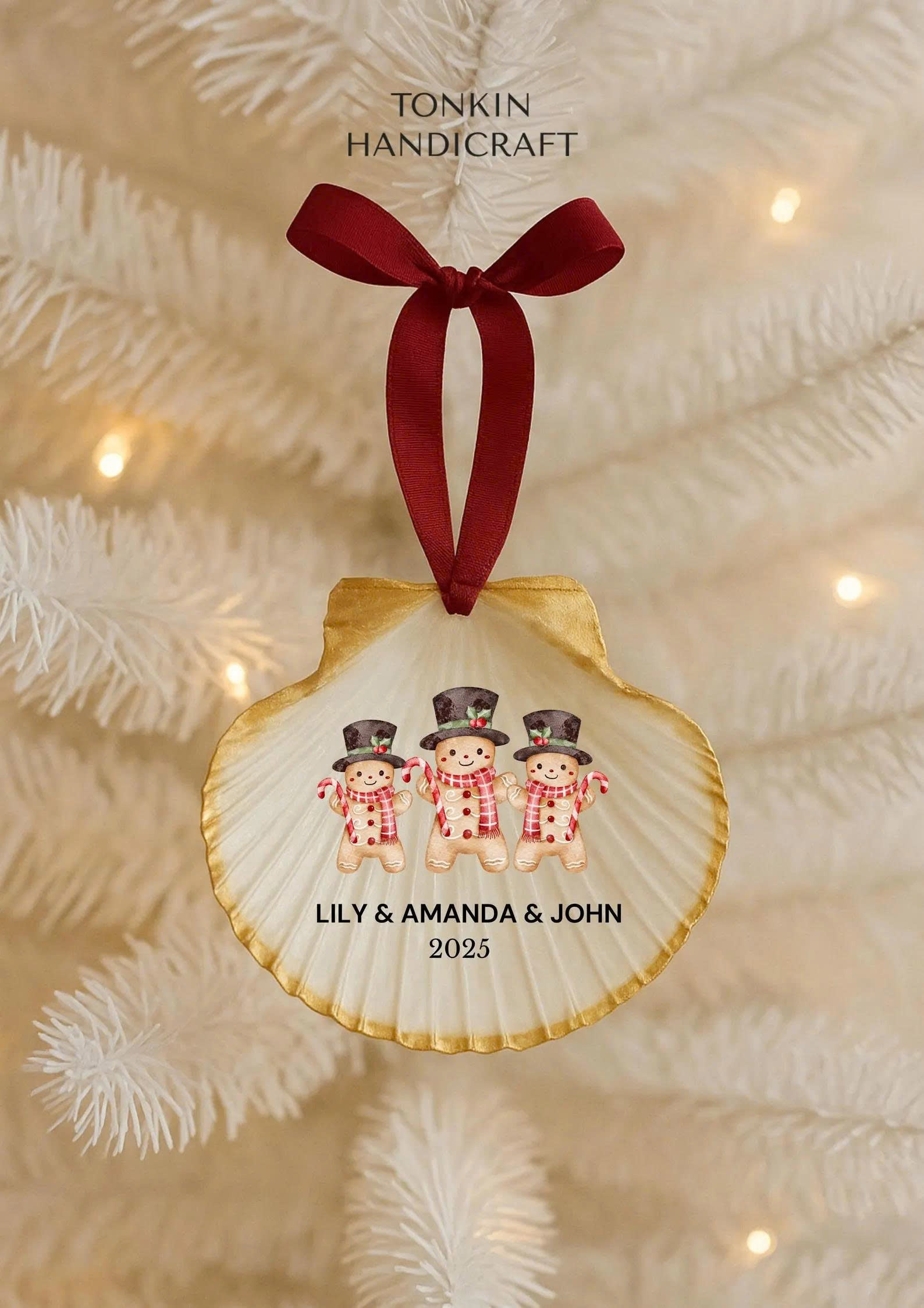Personalized Engagement Shell Ornament 13