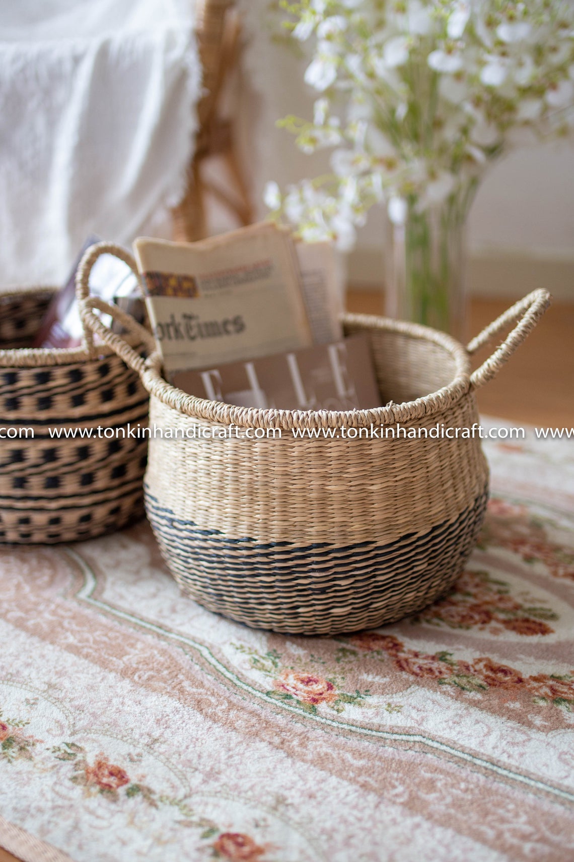 CHAD Seagrass handmade basket - TONKIN HANDICRAFT