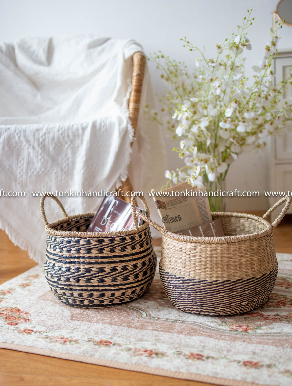 CHAD Seagrass handmade basket - TONKIN HANDICRAFT