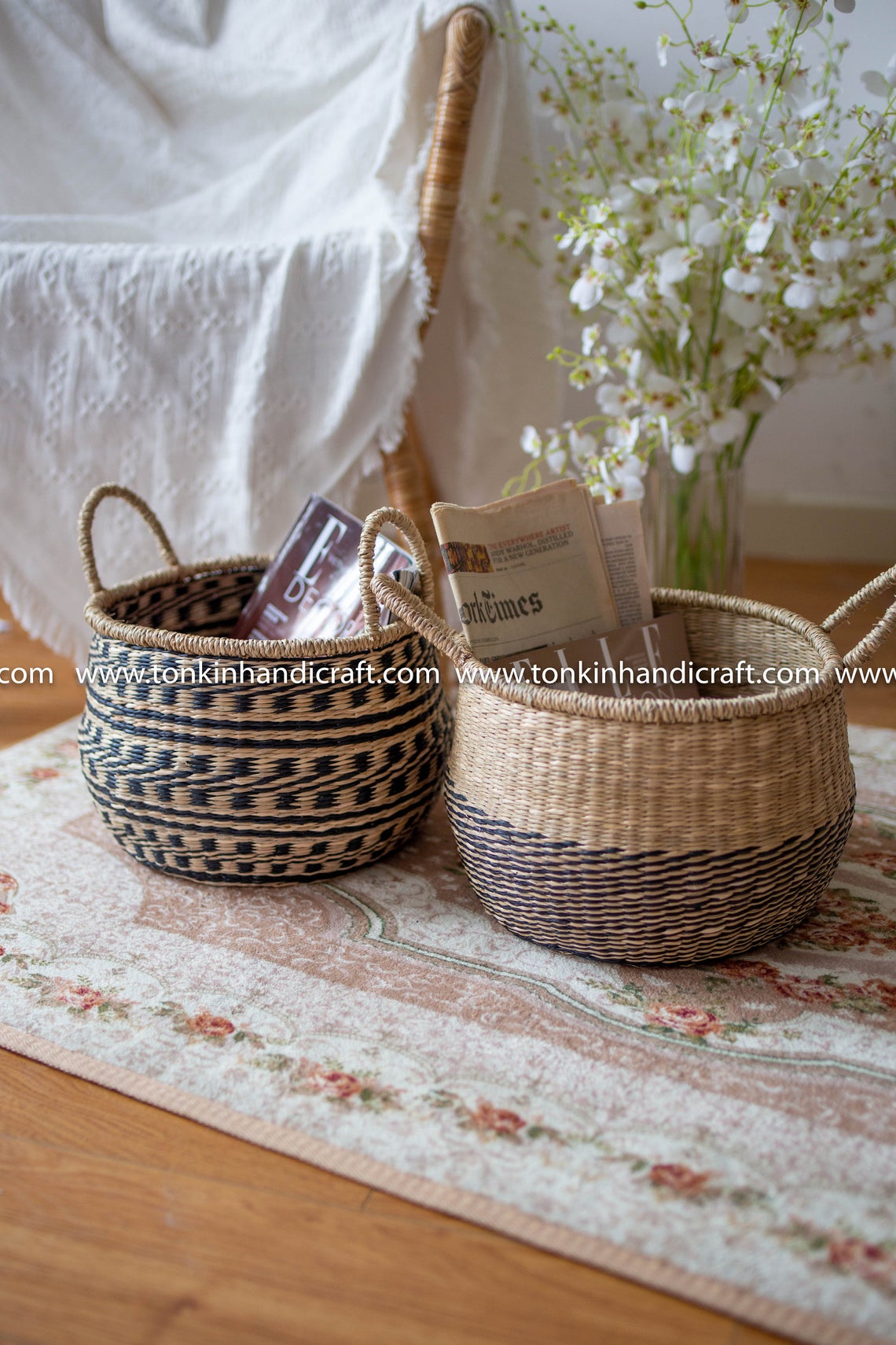 CHAD Seagrass handmade basket - TONKIN HANDICRAFT