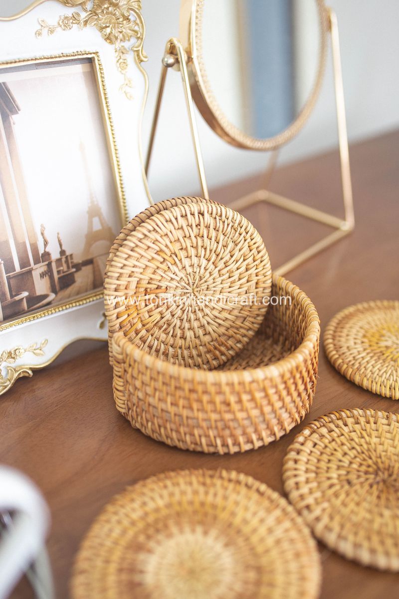 Set of 6 Rattan Coasters - TONKIN HANDICRAFT