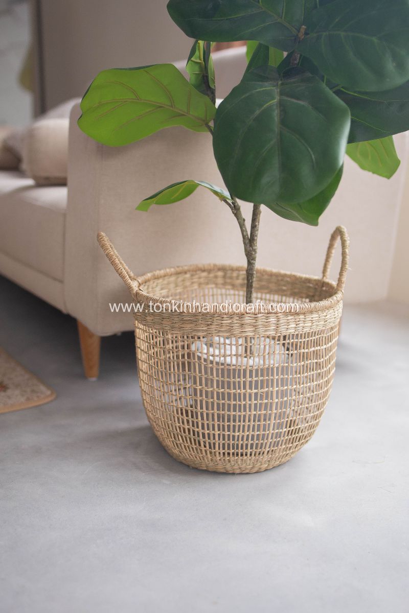 Set of 2 Floppy Seagrass Baskets - TONKIN HANDICRAFT