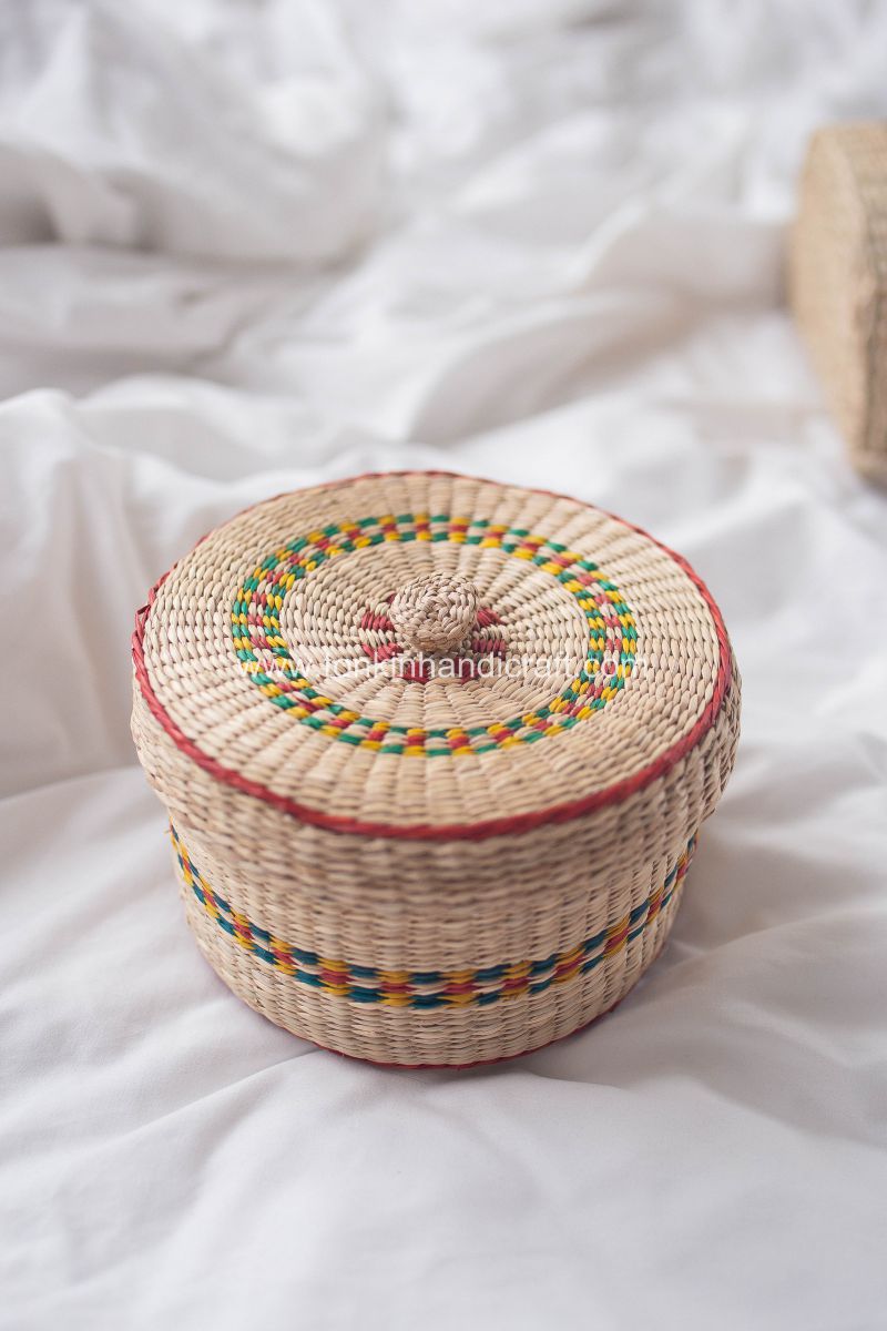 Basket with lid - TONKIN HANDICRAFT