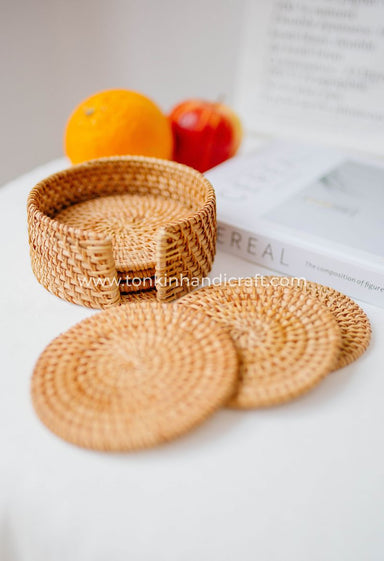 Set of 6 Rattan Coasters - TONKIN HANDICRAFT