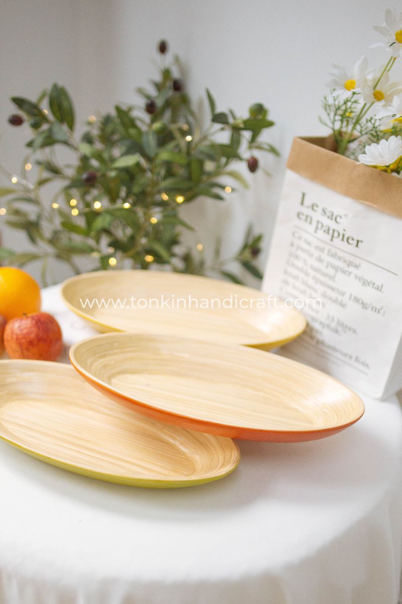 Oval Bamboo Plate - TONKIN HANDICRAFT