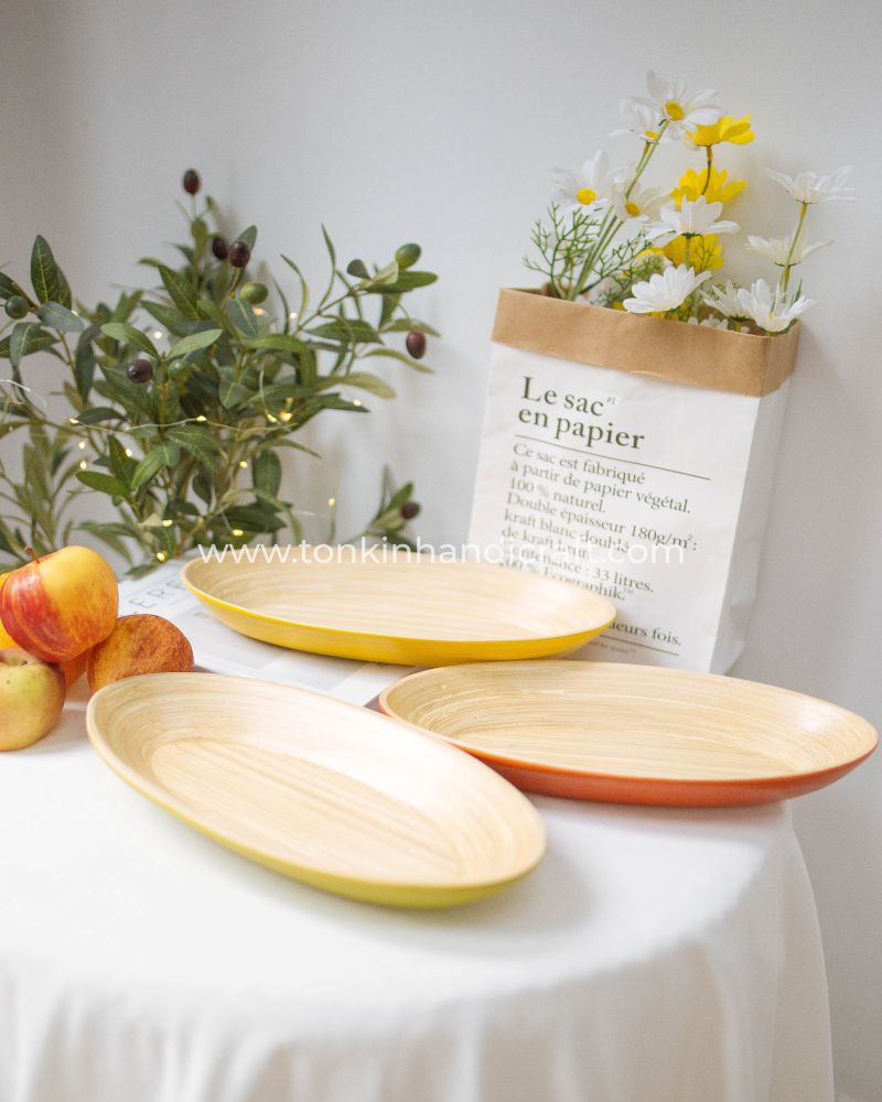 Oval Bamboo Plate - TONKIN HANDICRAFT