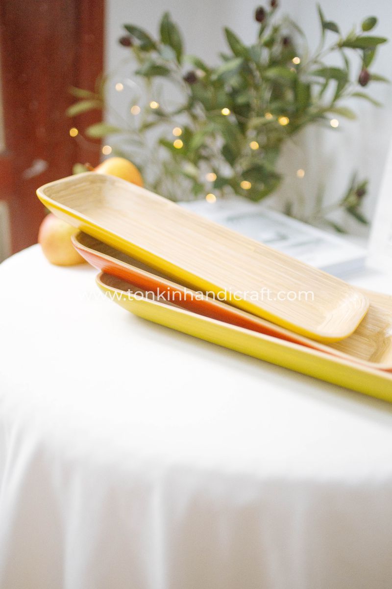 Lila Bamboo Plate - TONKIN HANDICRAFT