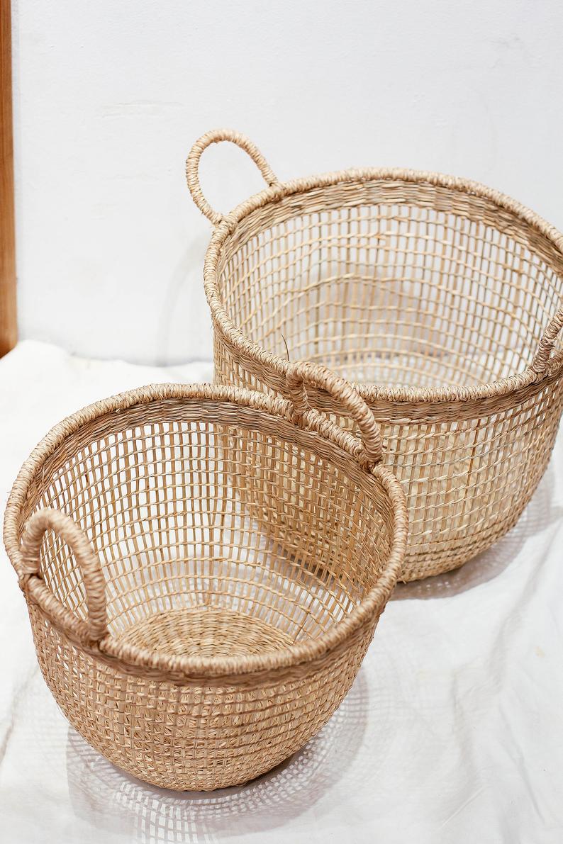 Set of 3 Bonny floppy Seagrass Baskets - TONKIN HANDICRAFT