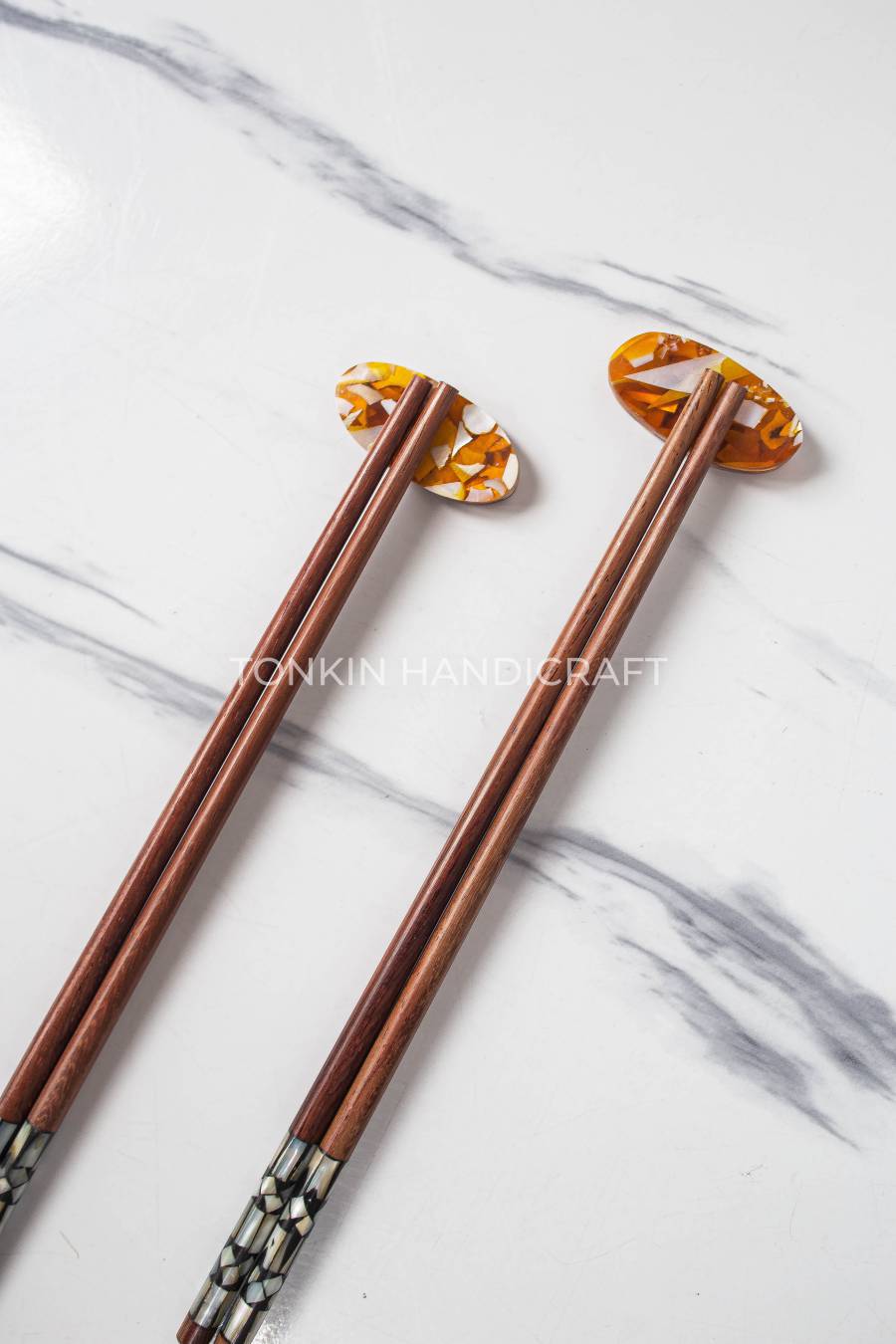 Orange Oval Chopstick Rest