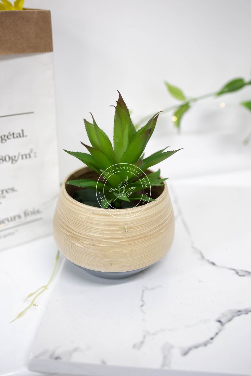 Small Bamboo Plant Pot - TONKIN HANDICRAFT