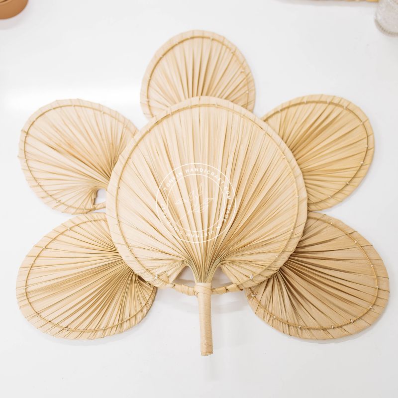 Set of 6 Palm Dried fans - TONKIN HANDICRAFT